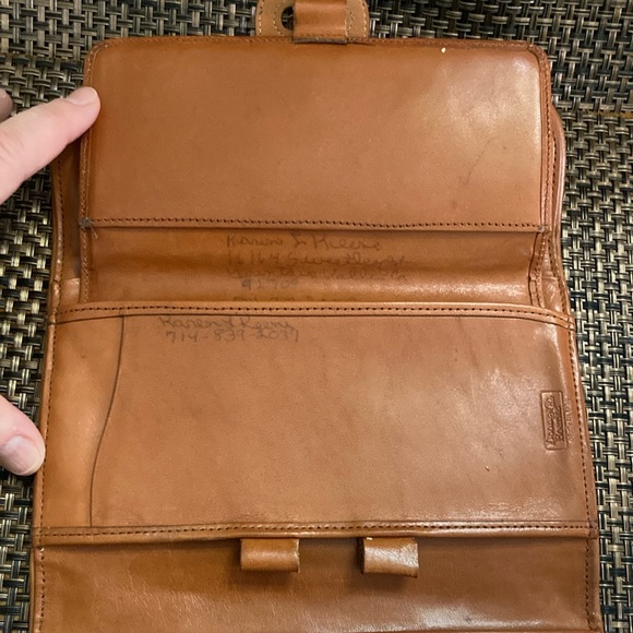 Dooney & Bourke Olive and Brown Leather Clutch - Picture 5 of 6